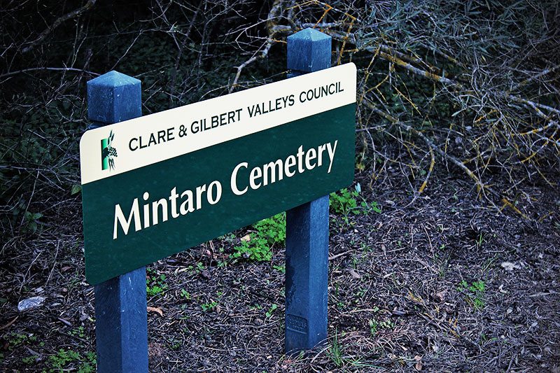 Mintaro Cemetery sign