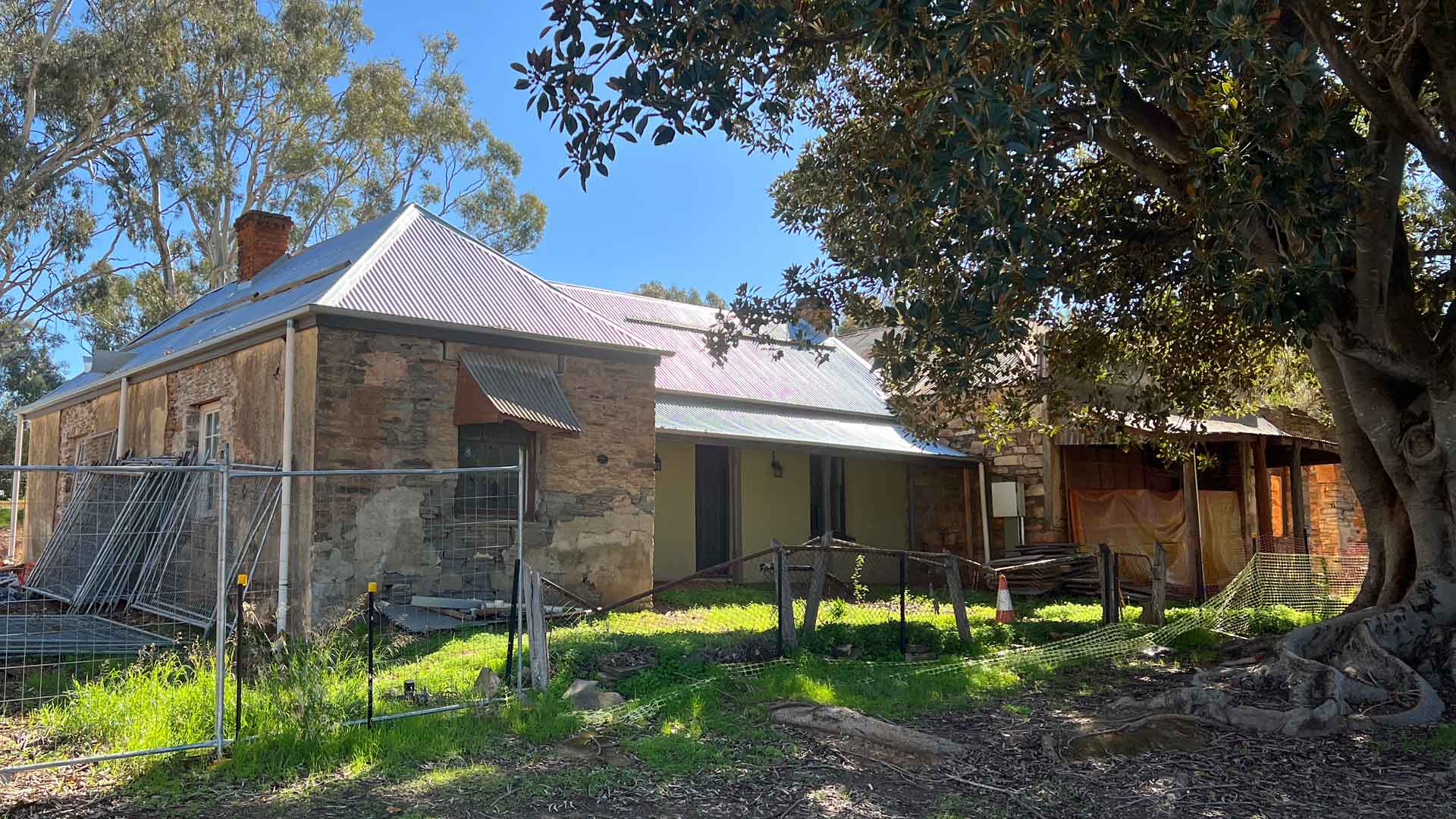 Richard Lathlean's former house, store and carpenter's shop under renovation, 2024. (MPA/pgm)